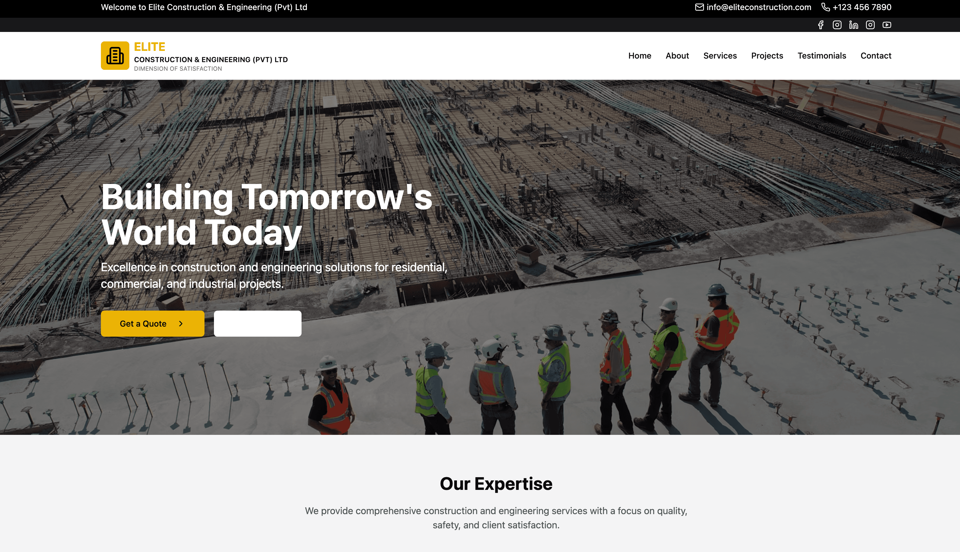 Website for a Construction firm